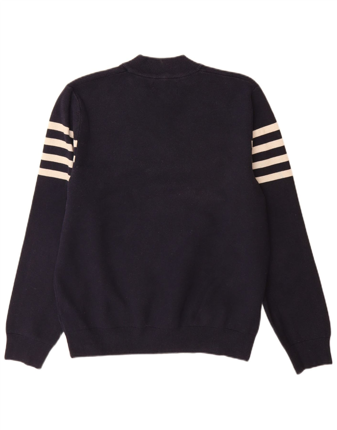 Maglione da uomo Marks & Spencer con zip e collo grande a righe blu navy