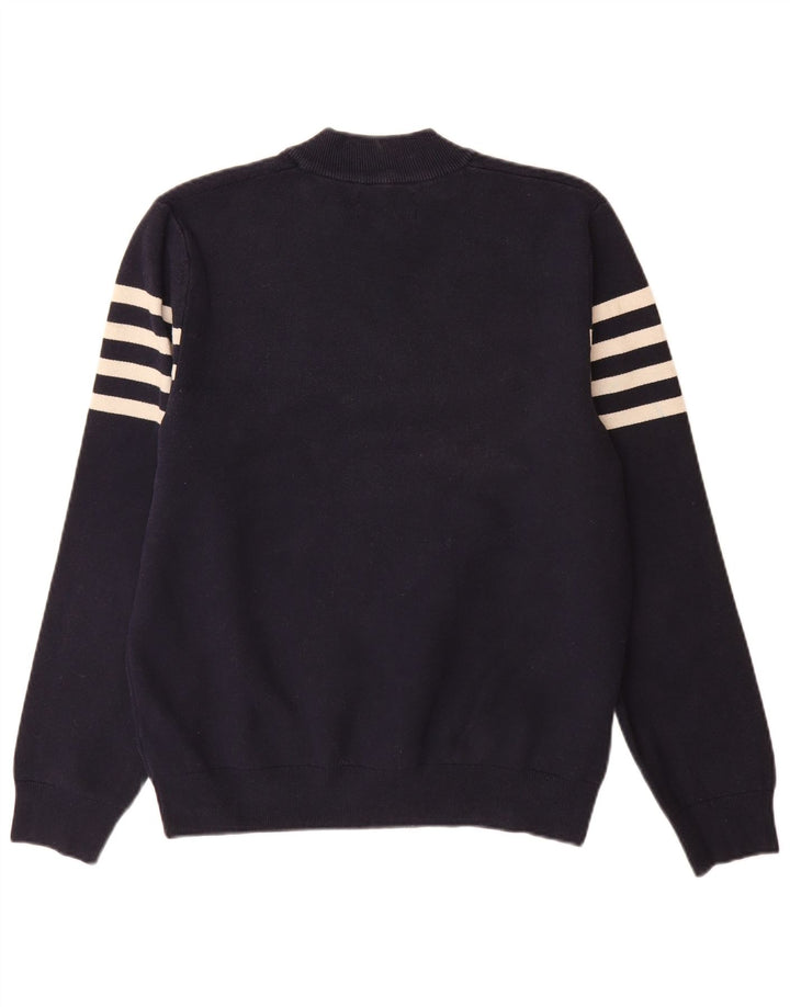 Maglione da uomo Marks & Spencer con zip e collo grande a righe blu navy