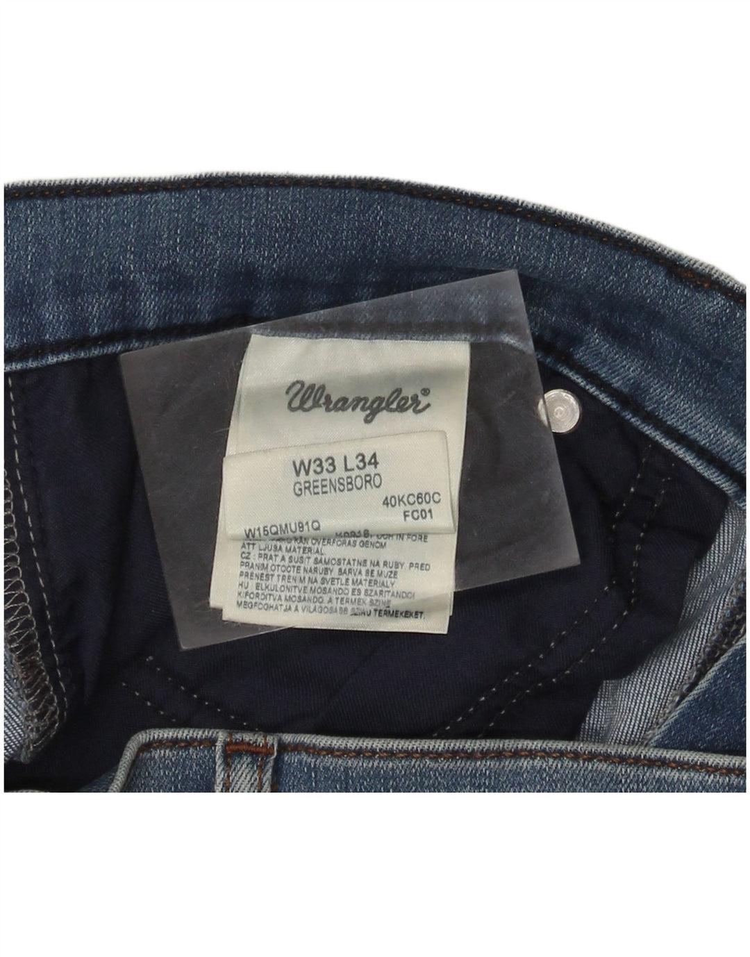 Jeans dritti effetto consumato Wrangler da uomo Greensboro W33 L31 cotone blu