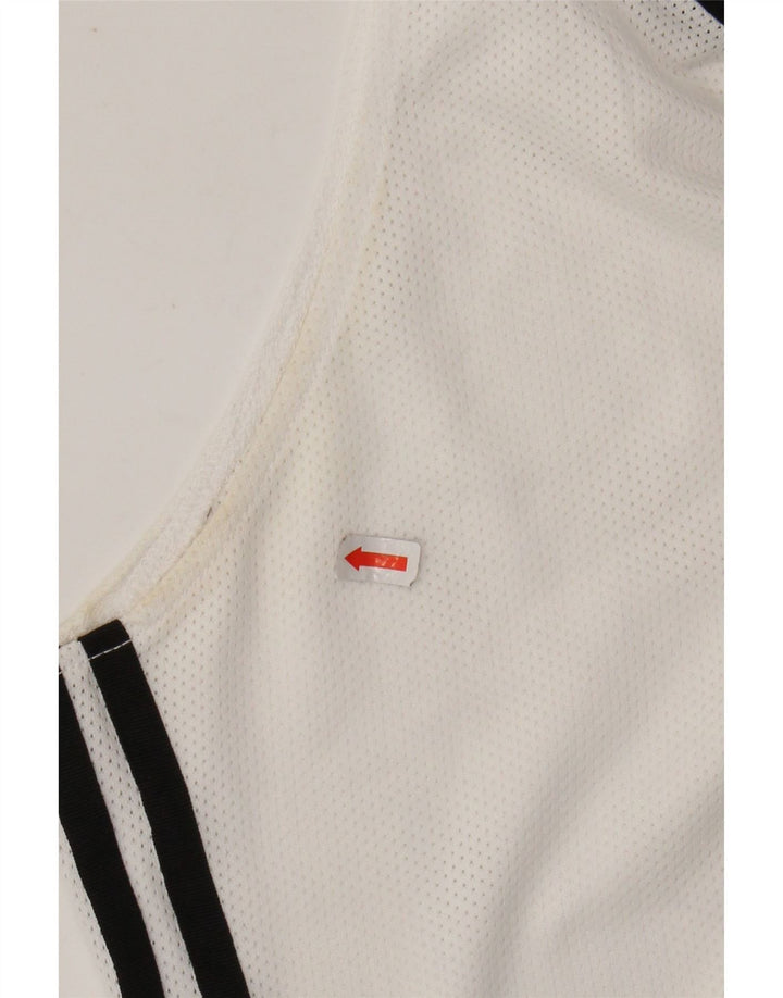 Canotta corta da donna ADIDAS UK 16 grande poliestere bianco