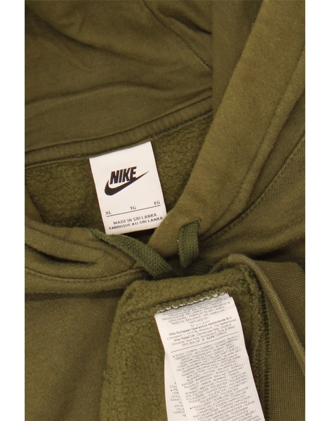 Felpa con cappuccio da uomo NIKE XL in cotone kaki