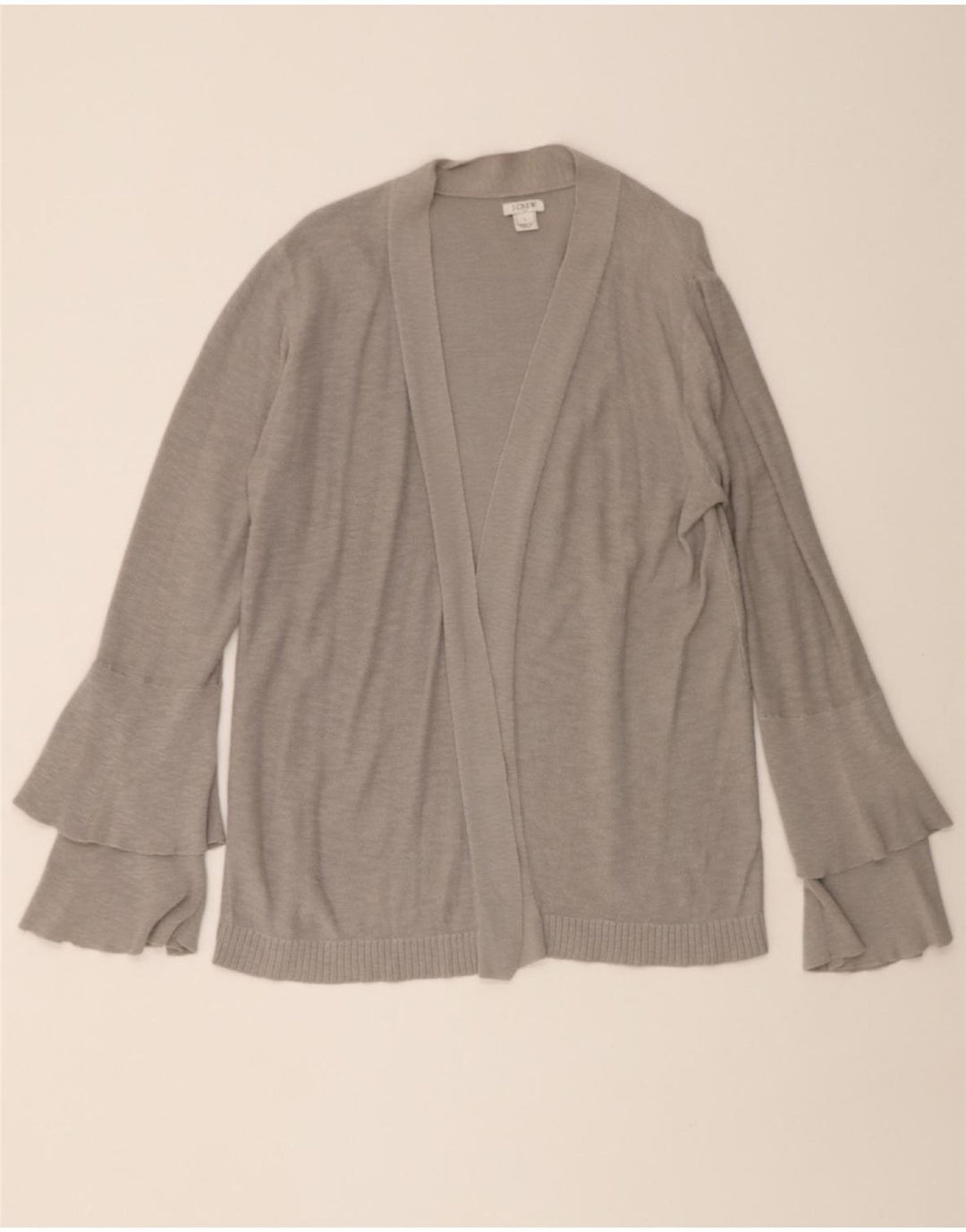 J. CREW Womens Open Cardigan Sweater UK 16 Large Grey Cotton Vintage J. Crew and Second-Hand J. Crew from Messina Hembry 