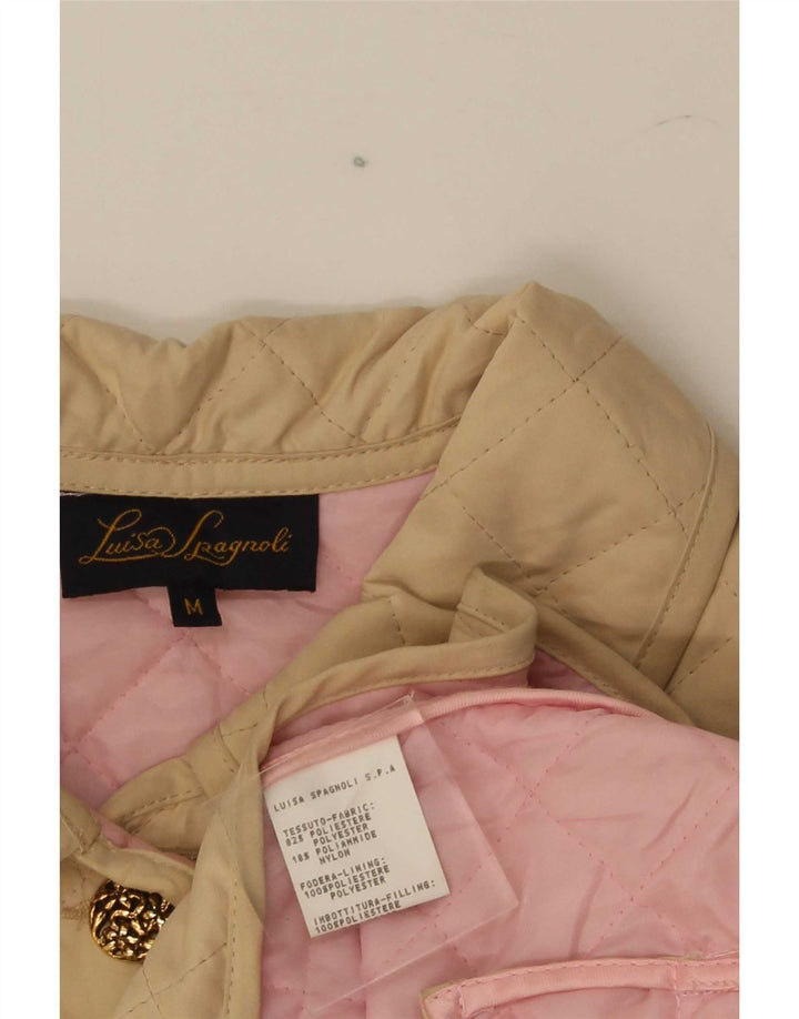 Giacca trapuntata da donna Luisa Spagnoli UK 14 Poliestere beige medio