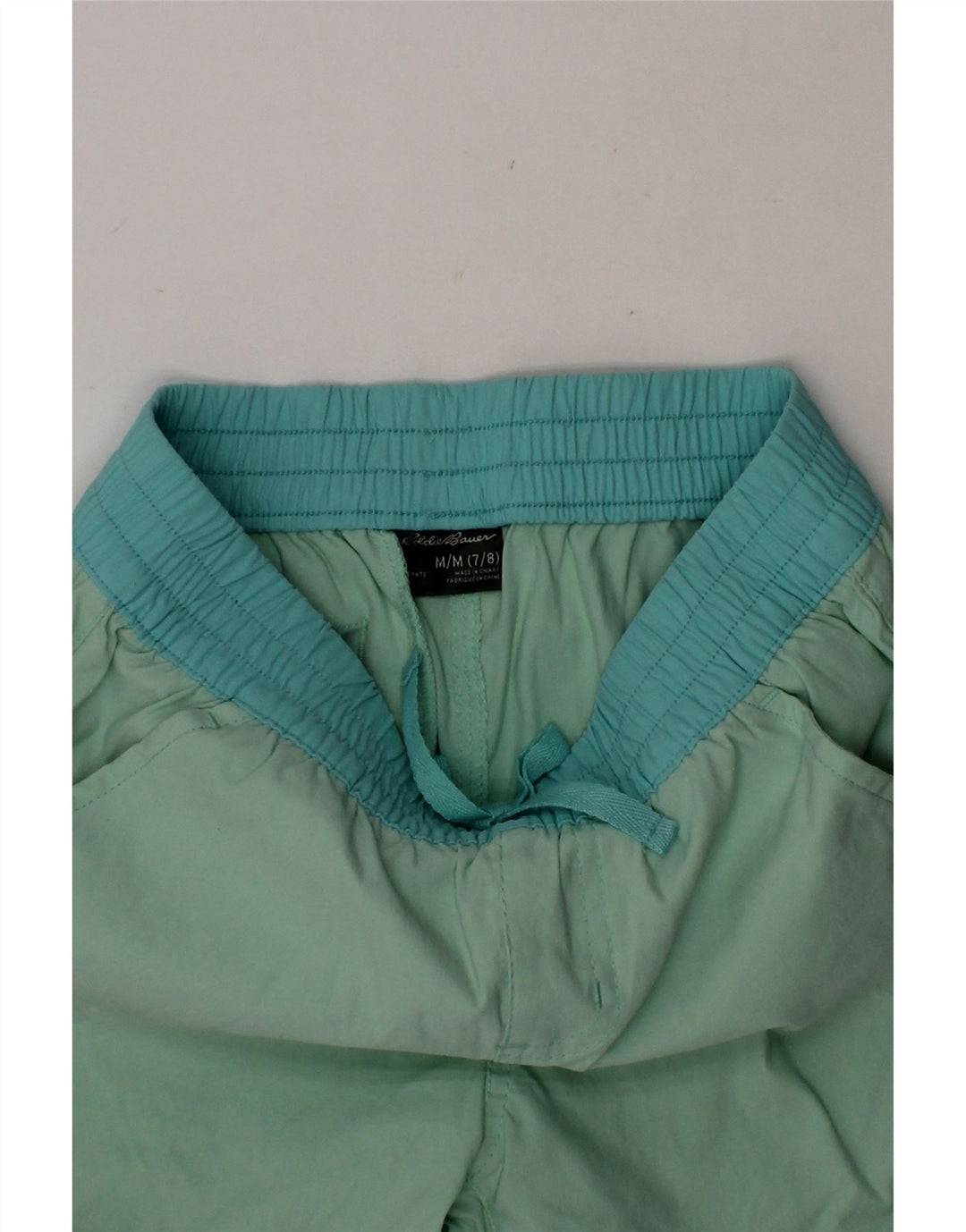 EDDIE BAUER Boys Sport Shorts 7-8 Years Medium Green Nylon Vintage Eddie Bauer and Second-Hand Eddie Bauer from Messina Hembry 