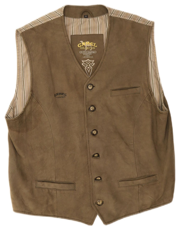 Gilet in pelle scamosciata da uomo Camel Active IT 52 Large Marrone