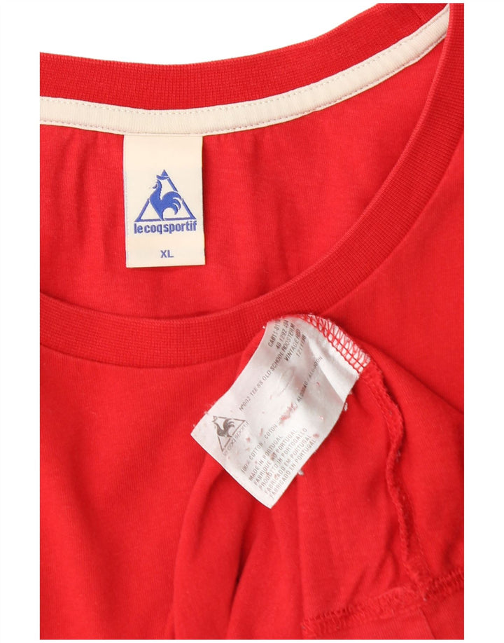 T-shirt grafica da uomo Le Coq Sportif Top XL in cotone rosso