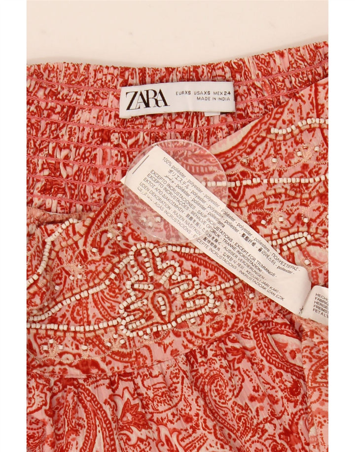 Gonna Gypsy da donna Zara XS W24 Poliestere rosso paisley