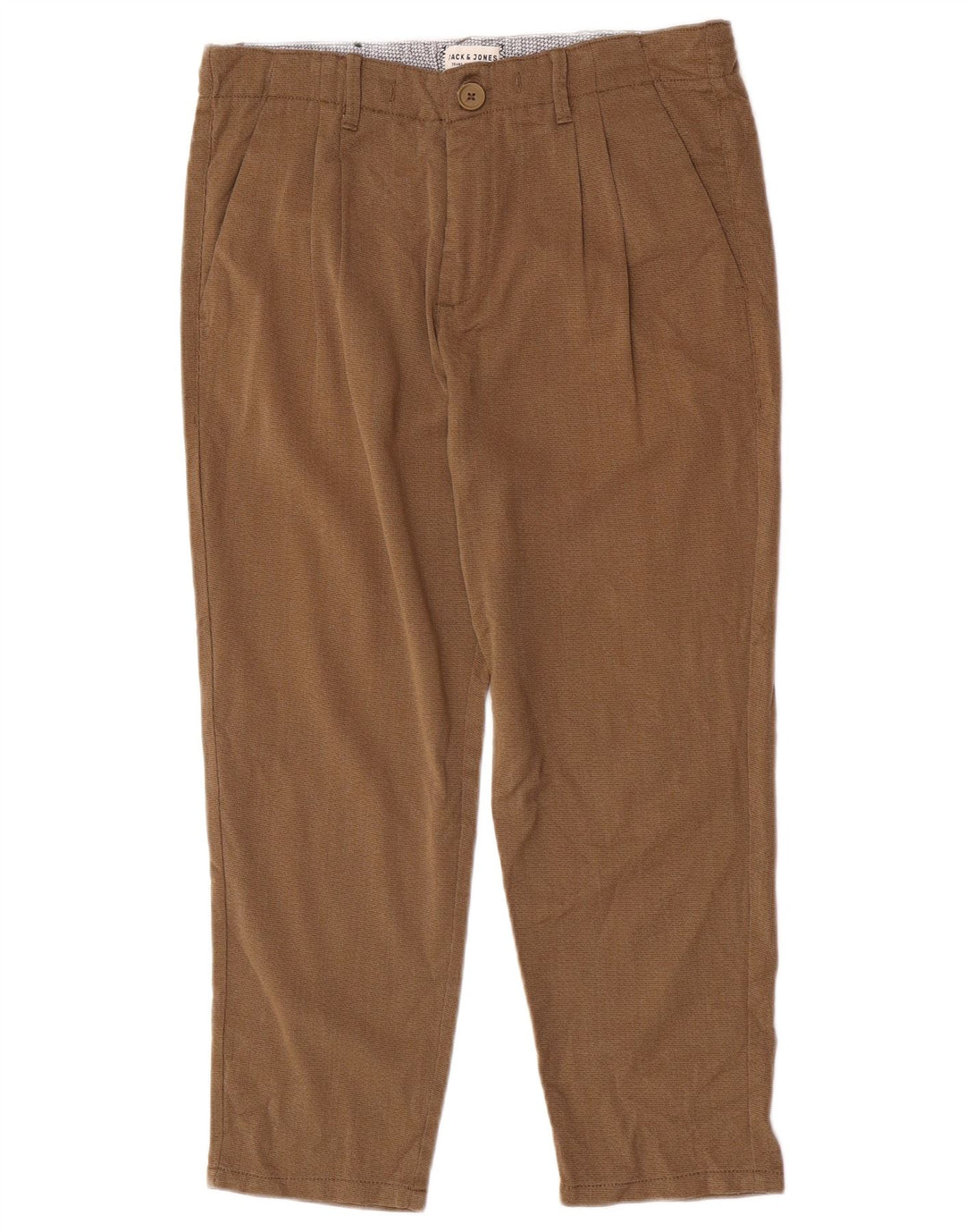 Pantaloni chino con pegging da uomo Jack & Jones W30 L23 poliestere marrone