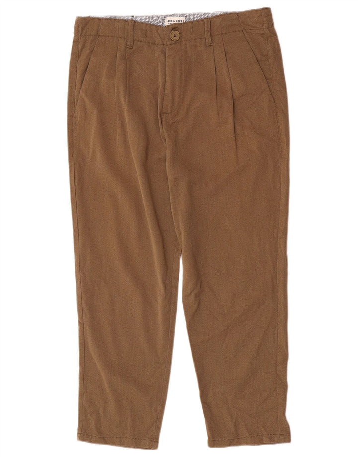 Pantaloni chino con pegging da uomo Jack & Jones W30 L23 poliestere marrone