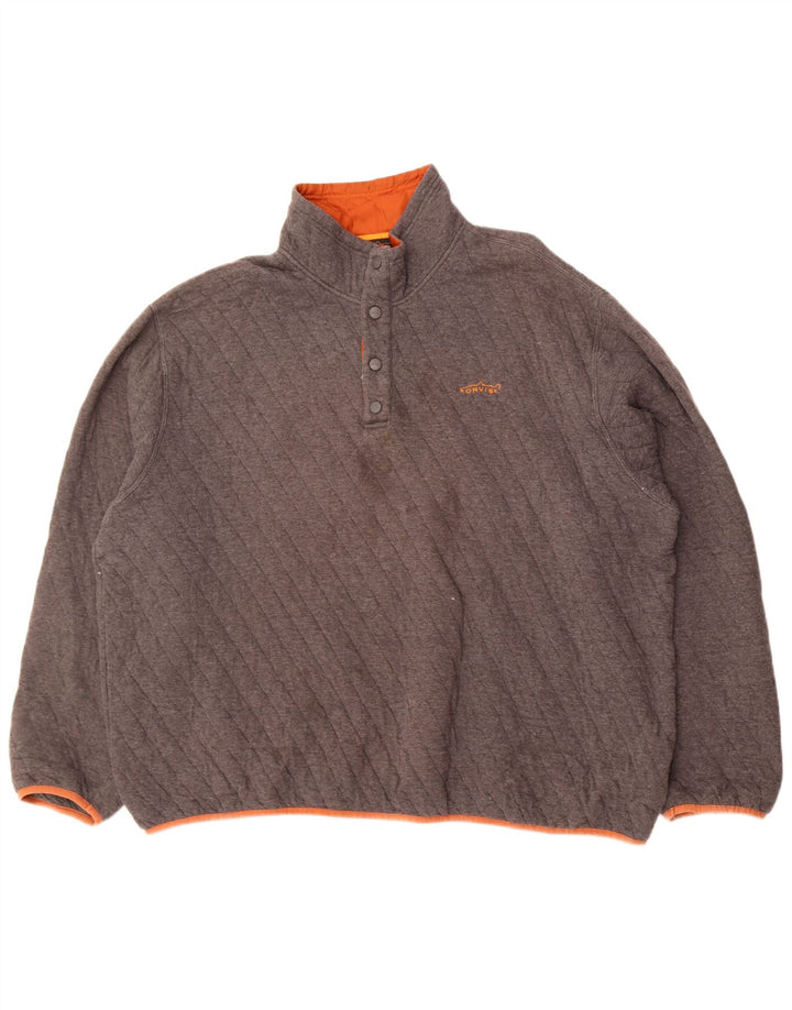 Felpa da uomo con collo abbottonato Orvis 2XL cotone grigio