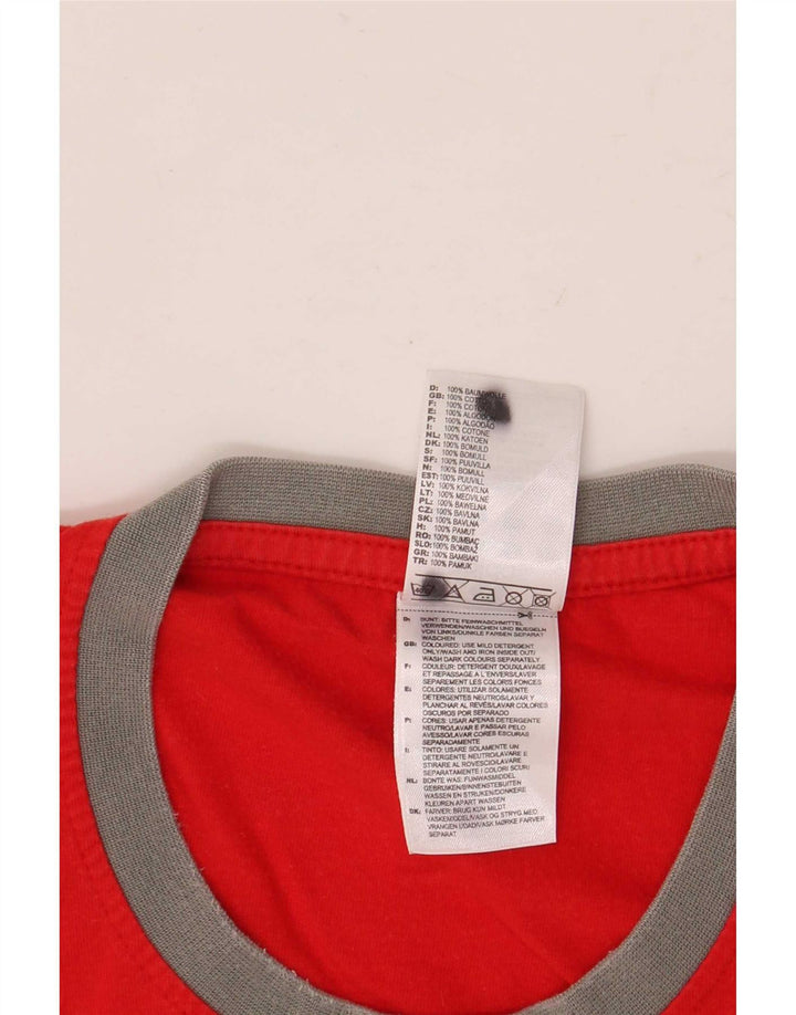 T-shirt grafica da uomo Adidas Top in cotone rosso medio
