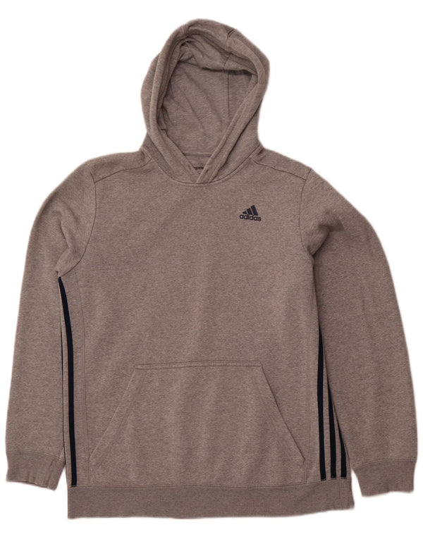 Maglione con cappuccio da uomo ADIDAS grande in cotone grigio