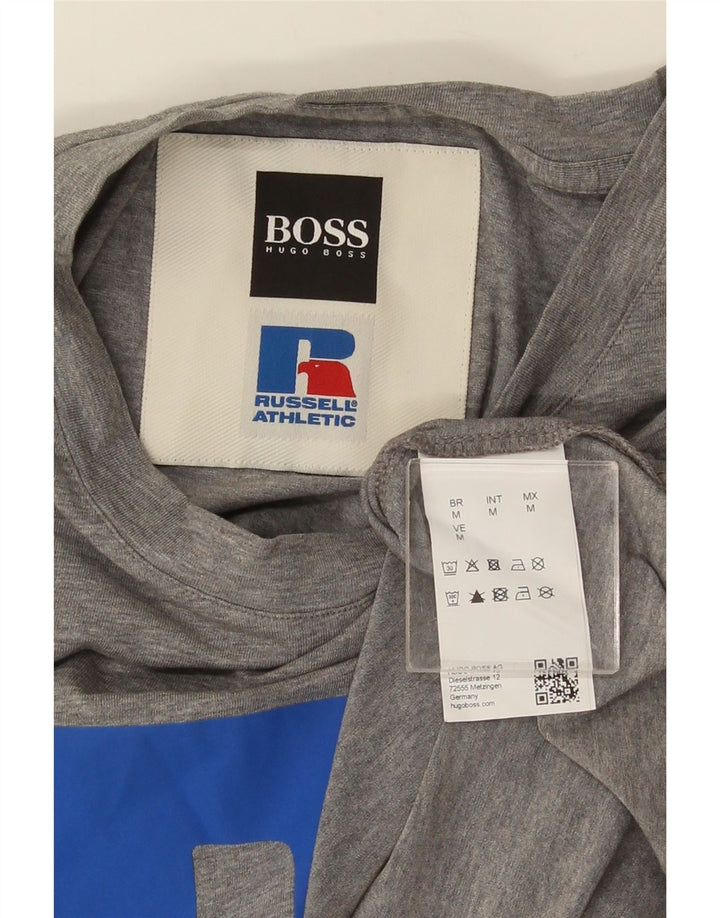 T-shirt grafica da uomo HUGO BOSS in cotone grigio medio