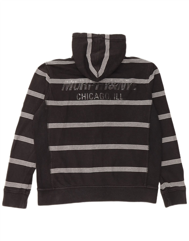 Felpa con cappuccio con zip grafica da uomo Murphy & Nye XL in cotone a righe nere