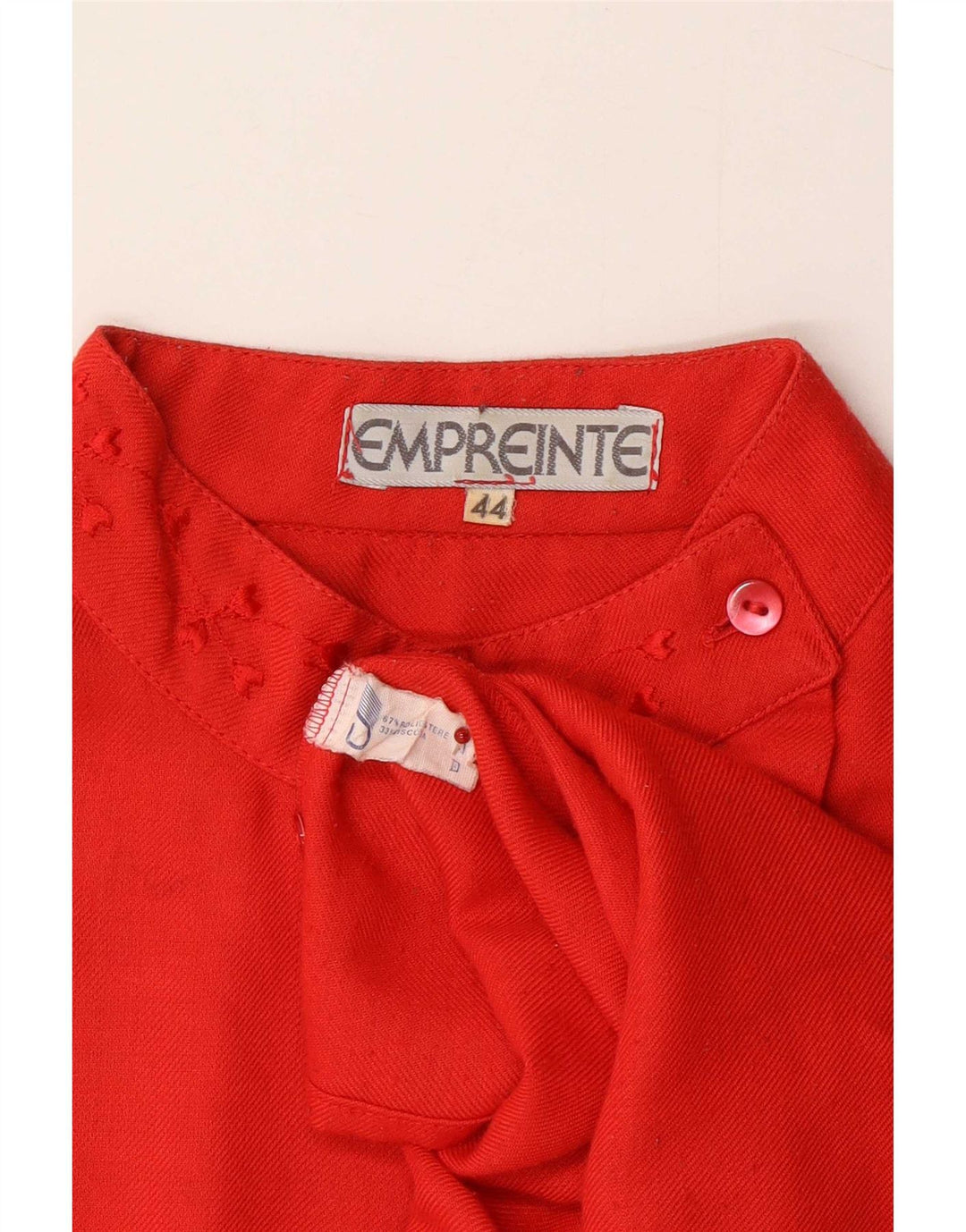 Camicetta camicia vintage da donna IT 44 poliestere rosso medio
