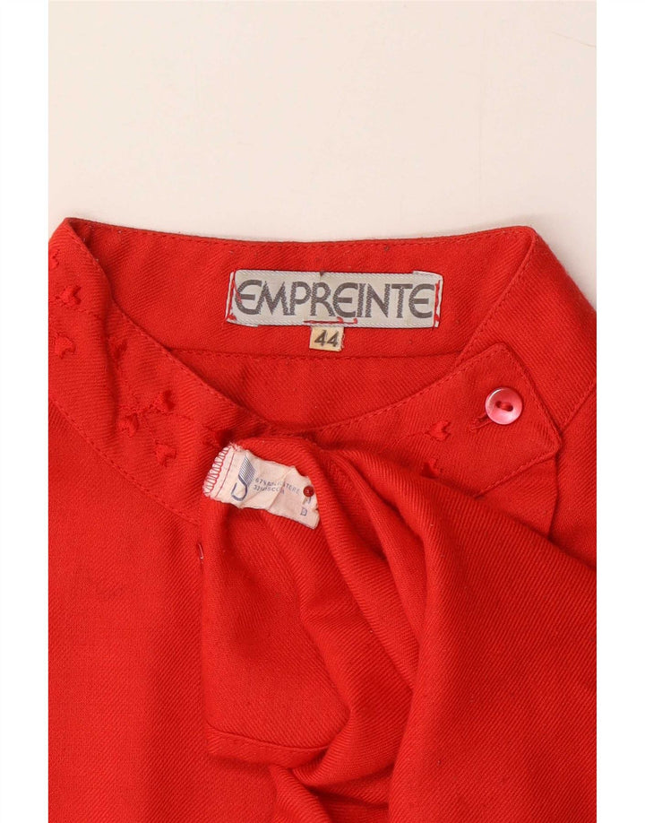 Camicetta camicia vintage da donna IT 44 poliestere rosso medio