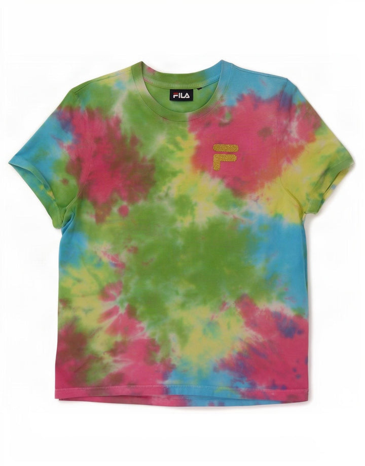 Maglietta da donna Fila Top UK 12 Medium multicolore Tie Dye