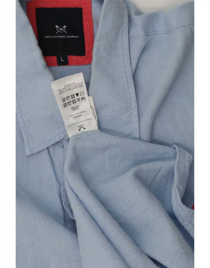 Crew Clothing Camicia da uomo grande in lino blu