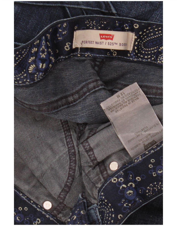 Levi's Donna 525 Bootcut Jeans US 12 Large W34 L32 Cotone Blu