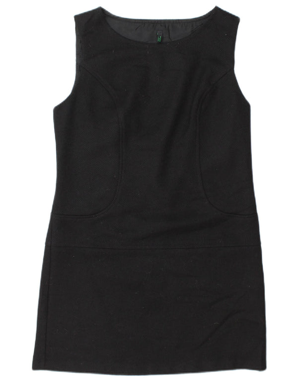 Abito a trapezio senza maniche da donna Benetton UK 12 Lana nera media