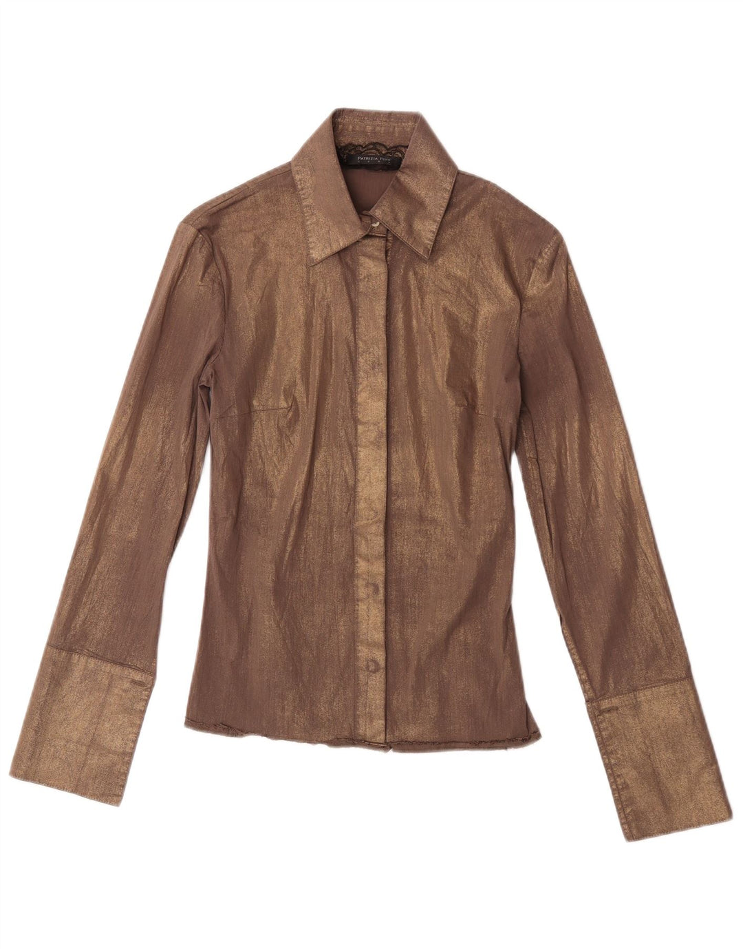 Camicia Formale Donna Patrizia Pepe IT 40 Small Marrone Cotone