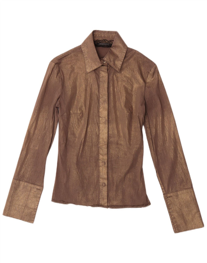 Camicia Formale Donna Patrizia Pepe IT 40 Small Marrone Cotone
