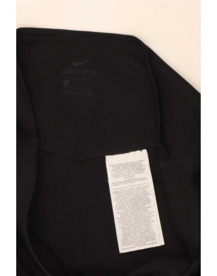Leggings grafici Nike Dri Fit da donna UK 14 grande poliestere nero