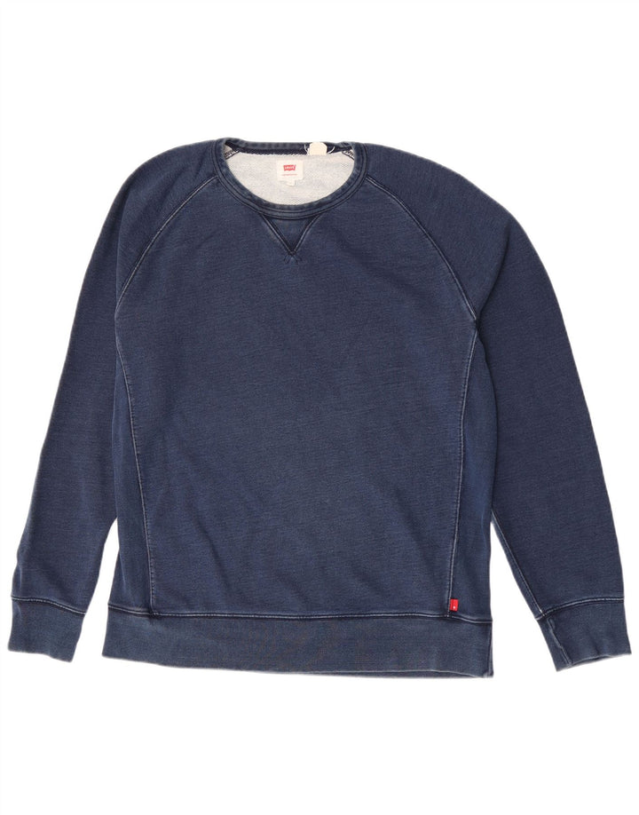 Levi's Felpa da uomo Maglione grande in cotone blu navy
