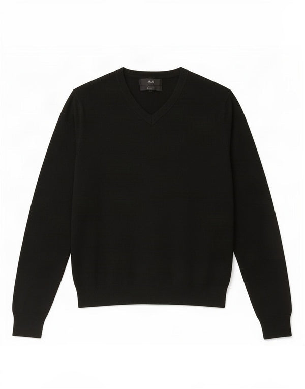 Maglione da uomo con scollo a V Marks & Spencer grande acrilico nero