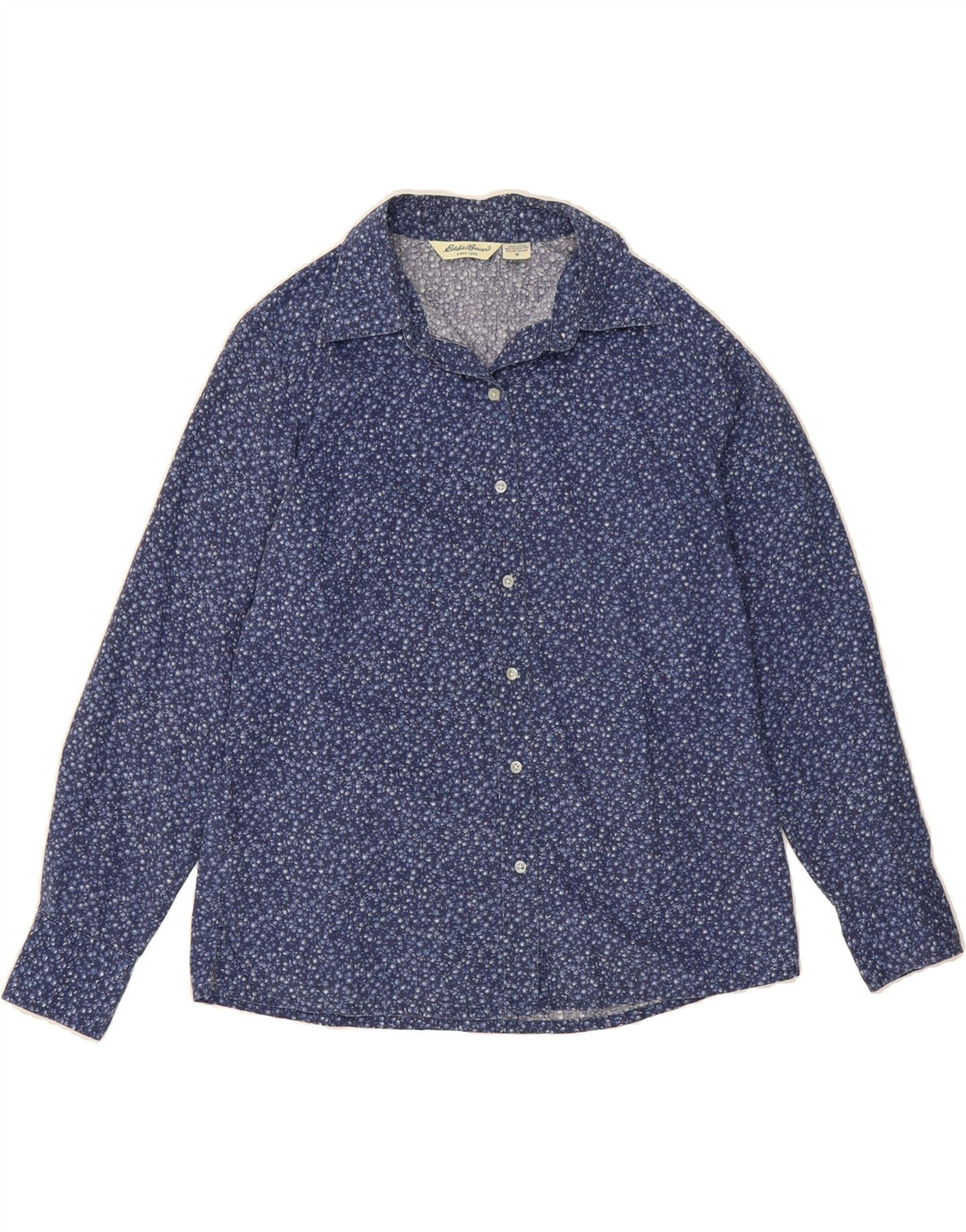 EDDIE BAUER Womens Shirt UK 14 Medium Blue Floral Cotton Vintage Eddie Bauer and Second-Hand Eddie Bauer from Messina Hembry 
