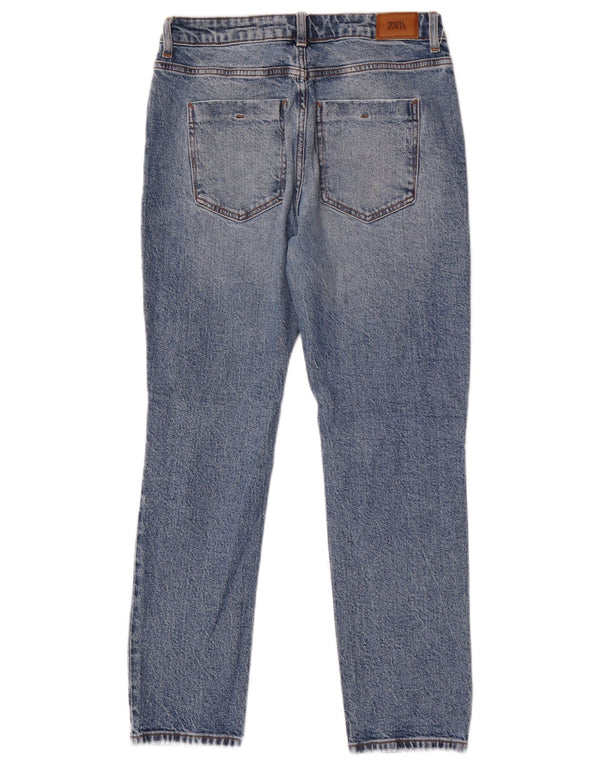Jeans slim invecchiati Zara da donna EU 36 XS W26 L27 Blu