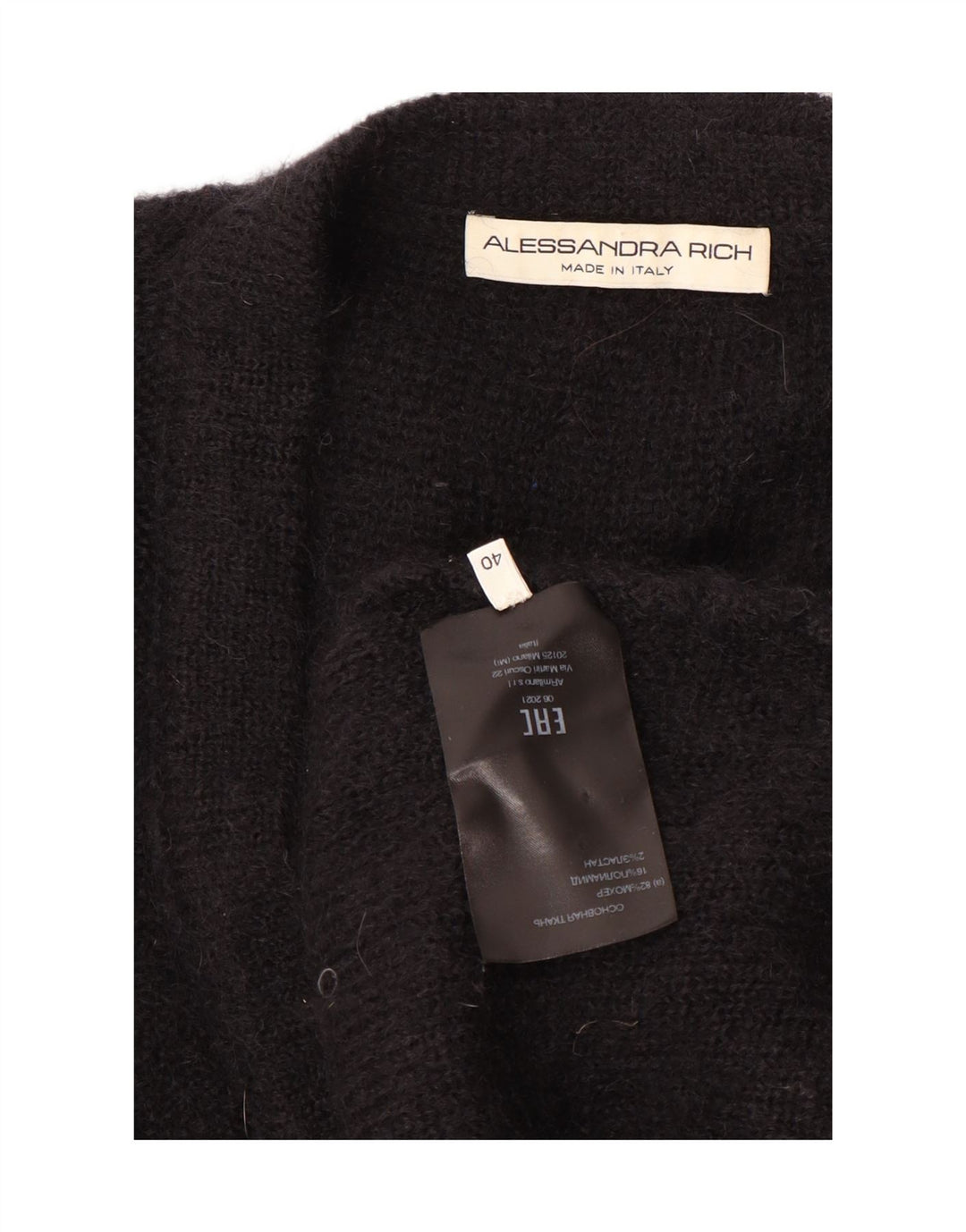 Maglione Cardigan Oversize da Donna Alessandra Rich IT 40 Small Mohair Nero