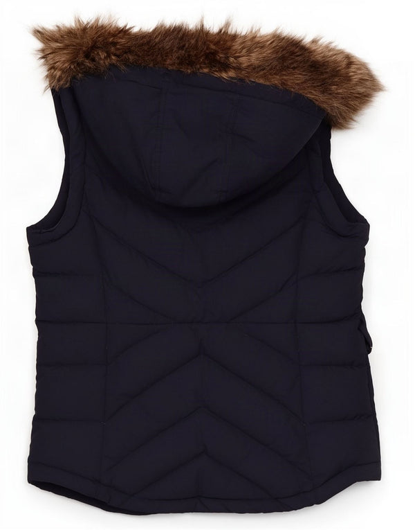 Gilet imbottito con cappuccio da donna Ralph Lauren UK 6 XS cotone blu navy