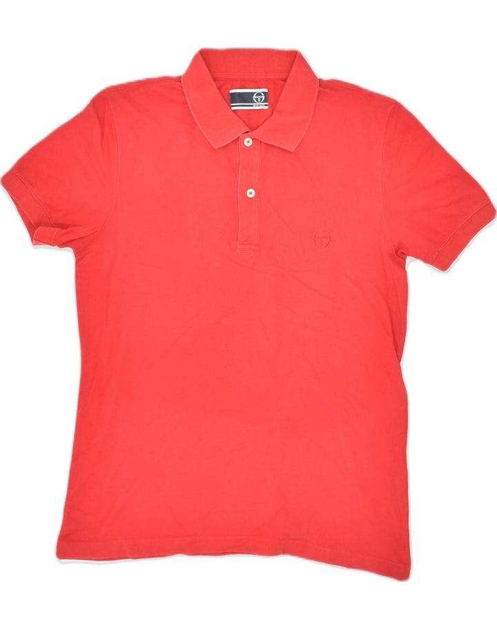 SERGIO TACCHINI Mens Polo Shirt IT 48 Medium Red Cotton | Vintage Sergio Tacchini | Thrift | Second-Hand Sergio Tacchini | Used Clothing | Messina Hembry 