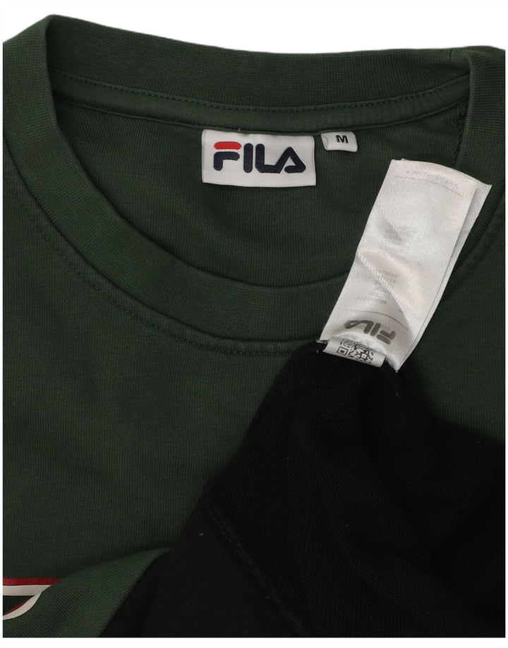 Fila Felpa grafica da uomo Maglione in cotone color block medio nero