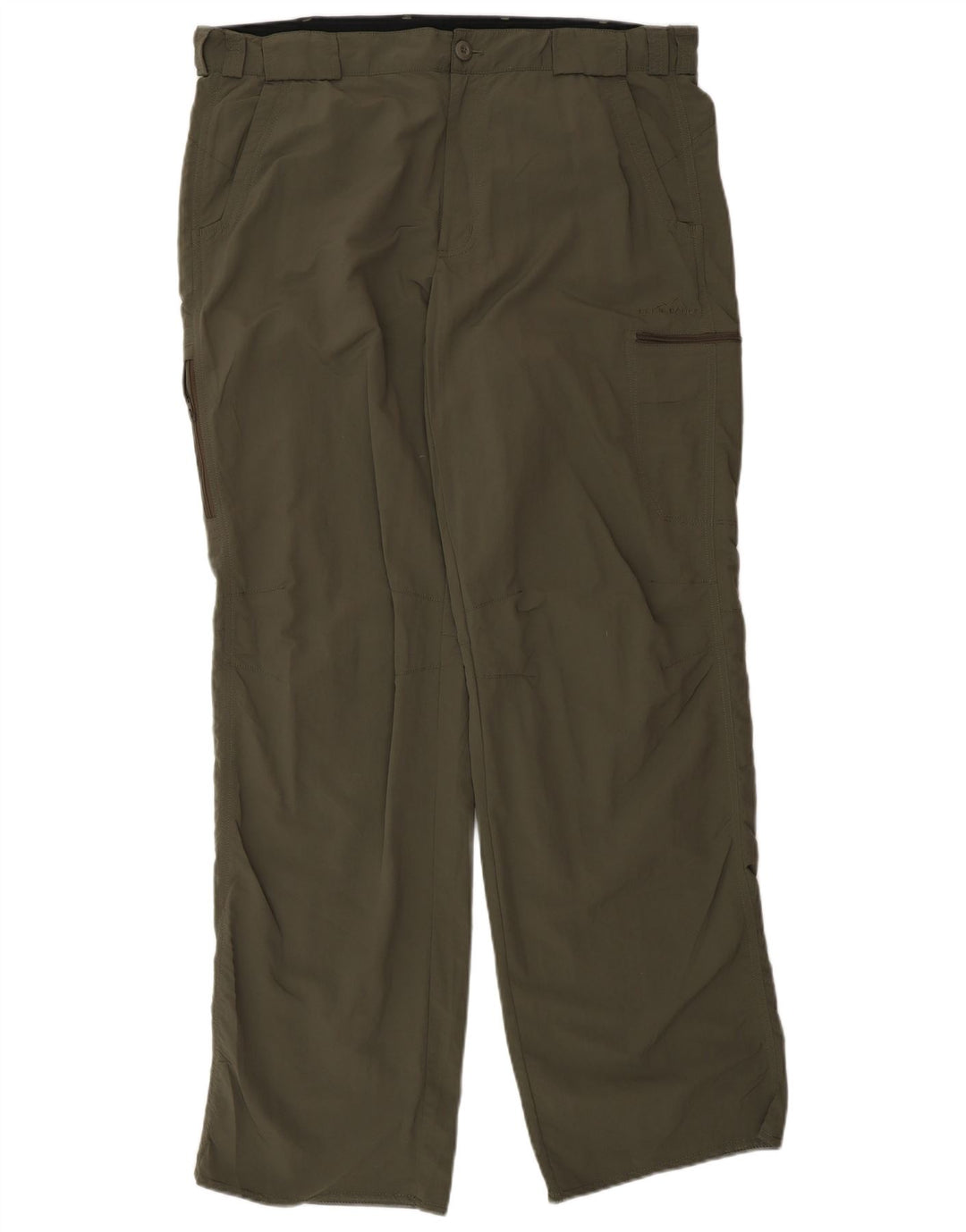 Pantaloni cargo dritti da uomo Eddie Bauer W36 L34 poliestere kaki