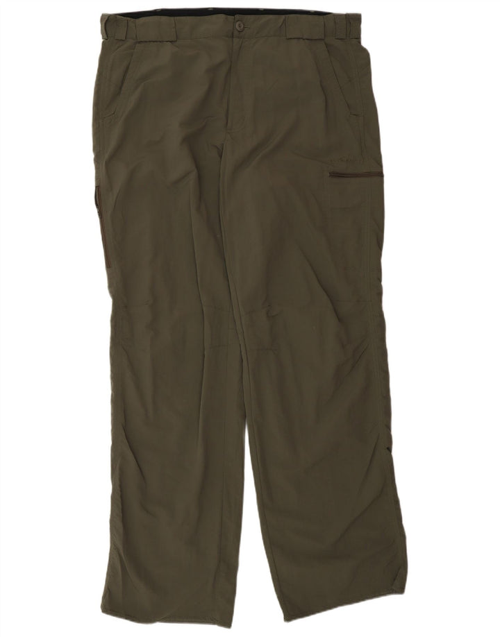Pantaloni cargo dritti da uomo Eddie Bauer W36 L34 poliestere kaki