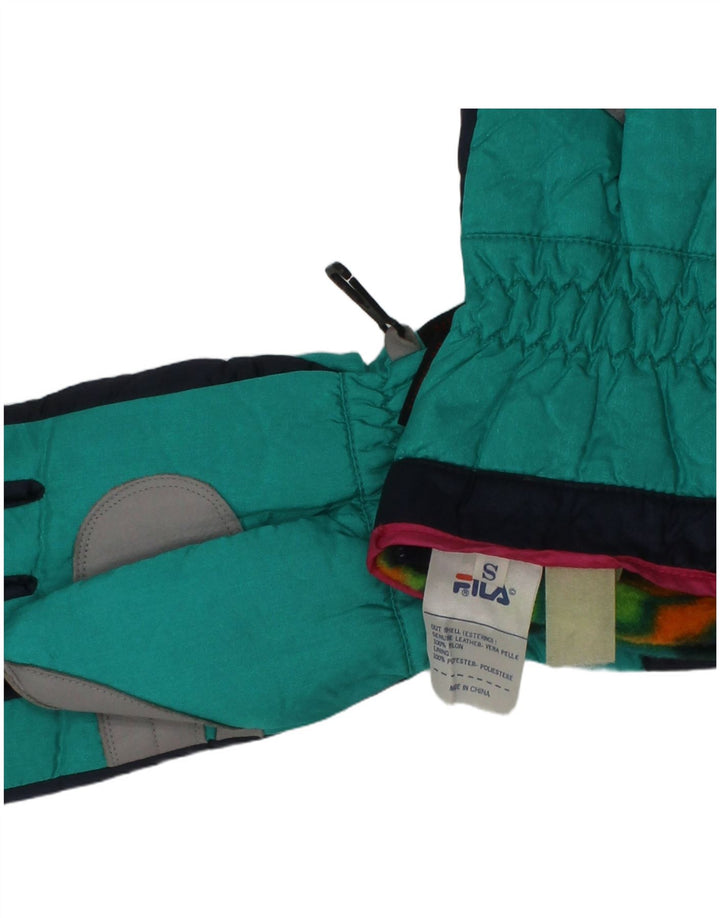 Guanti da sci Fila da uomo Small Green Colourblock poliestere invernale