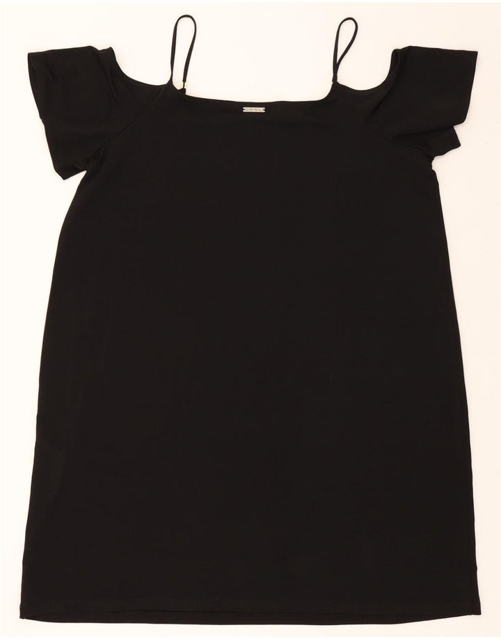 MICHAEL KORS Womens Off Shoulder Tunic Top UK 18 XL Black Polyester Vintage Michael Kors and Second-Hand Michael Kors from Messina Hembry 