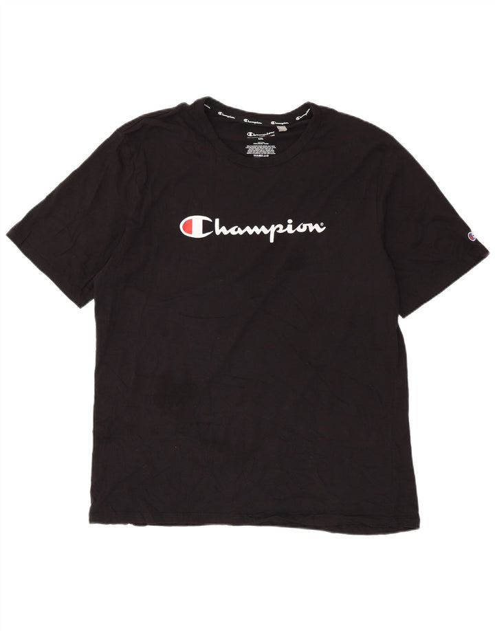 T-shirt grafica da uomo Champion Top 2XL cotone nero
