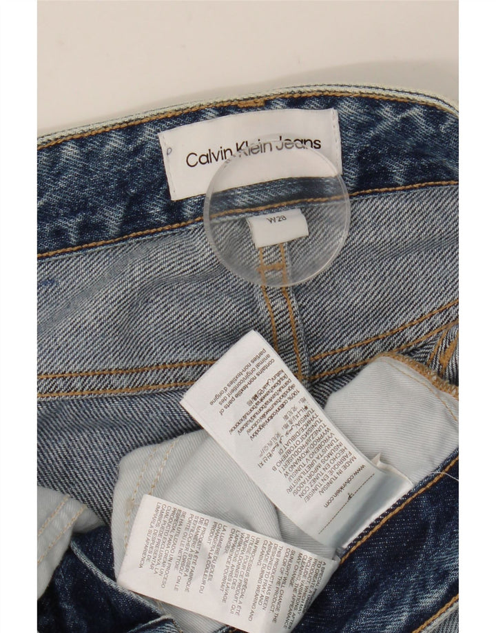 CALVIN KLEIN Jeans slim effetto consumato da donna W28 L28 cotone blu