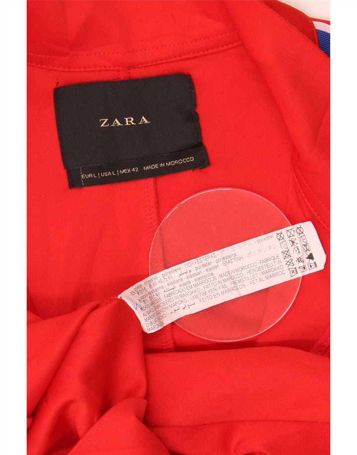 Giacca da tuta da uomo Zara grande in poliestere color block rosso