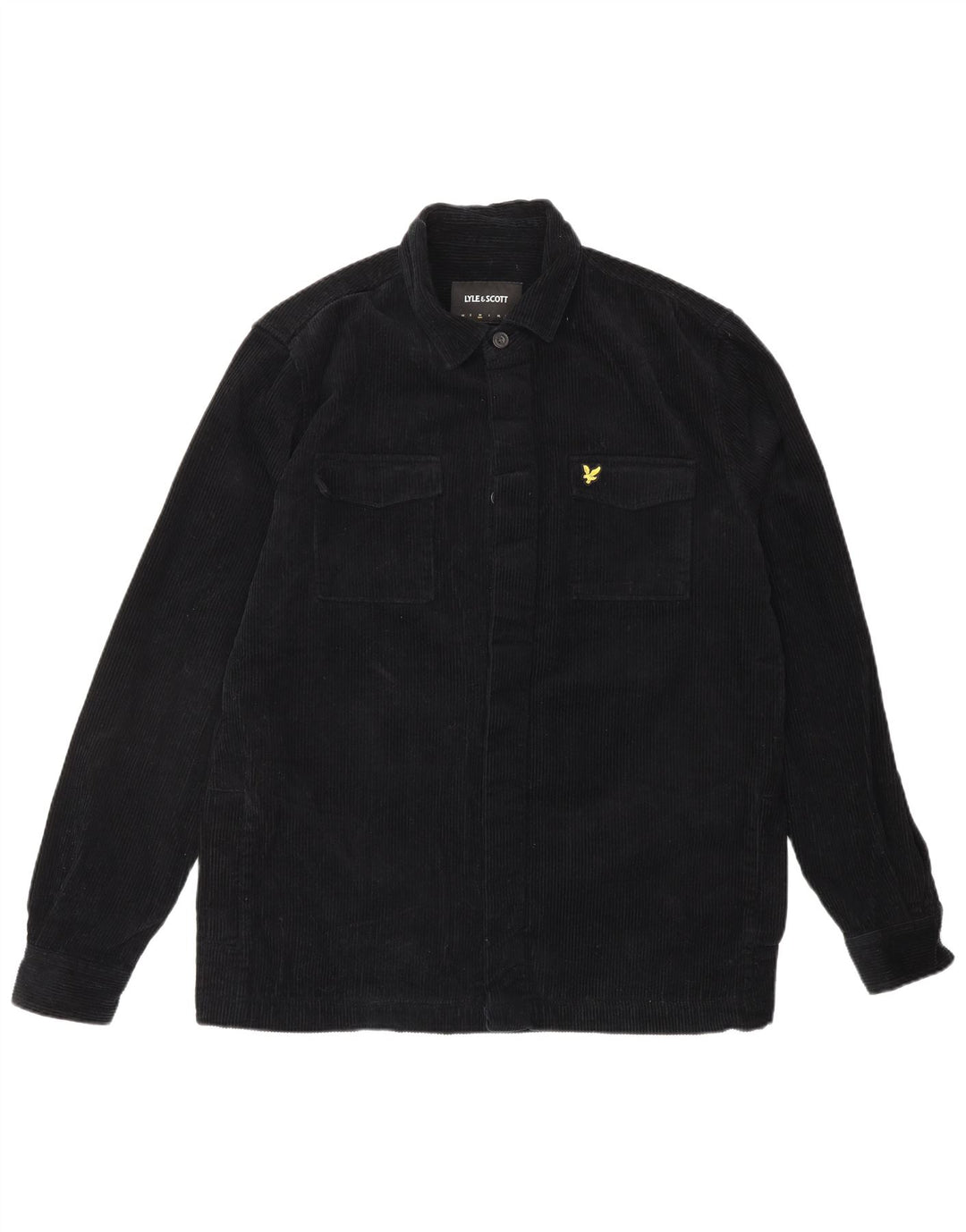 Camicia da uomo in velluto a coste LYLE & SCOTT in cotone nero medio