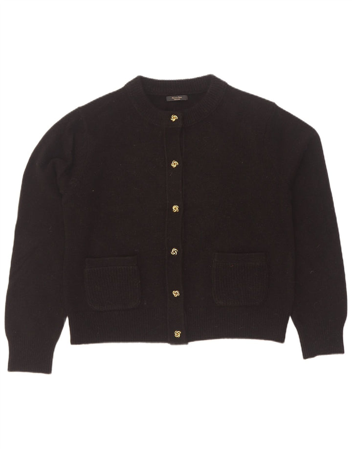 Maglione cardigan da donna Massimo Dutti UK 12 lana nera media