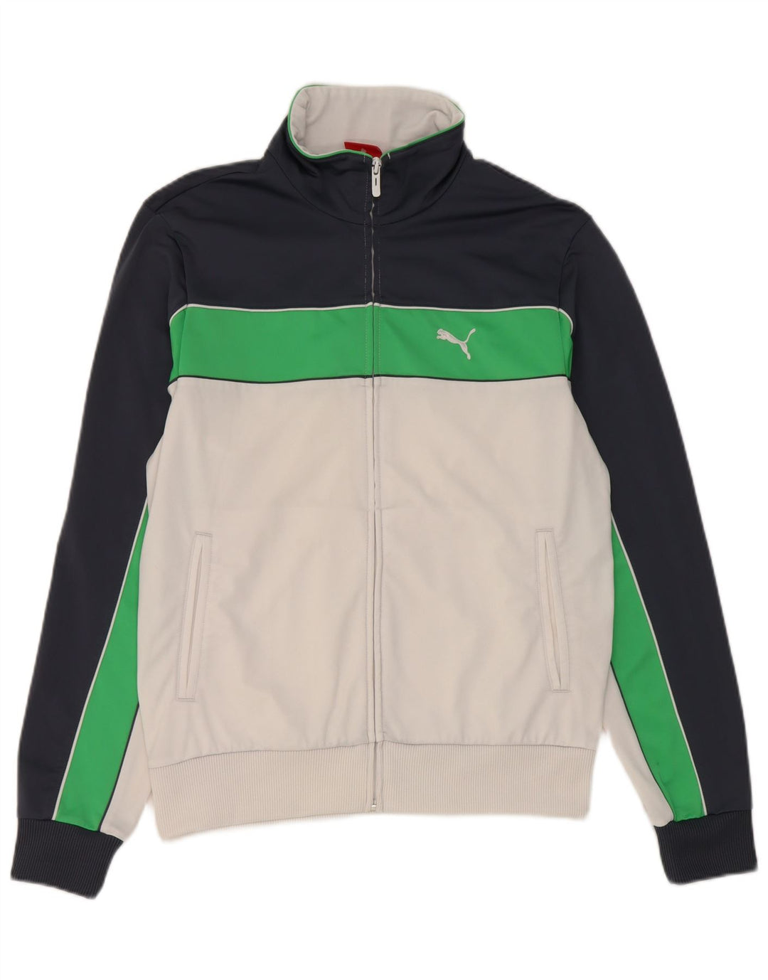 Giacca da tuta da uomo Puma in poliestere color block bianco medio