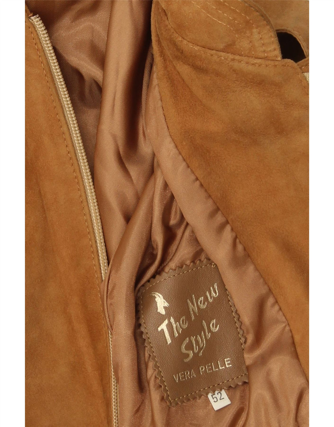 Giacca vintage in pelle scamosciata da uomo IT 52 XL in pelle beige