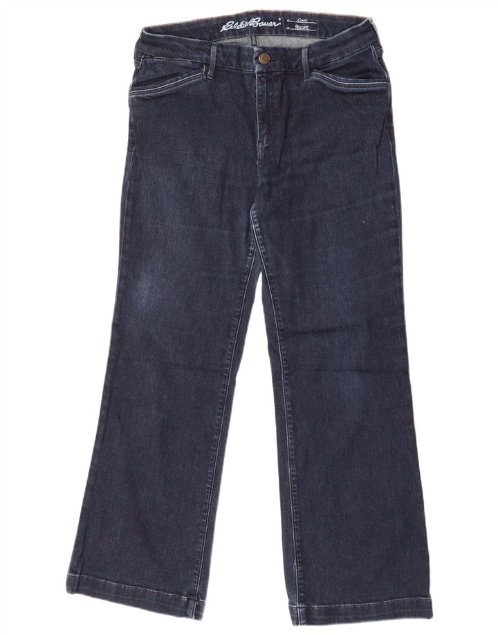 Jeans bootcut curvy da donna Eddie Bauer W32 L28 cotone blu navy