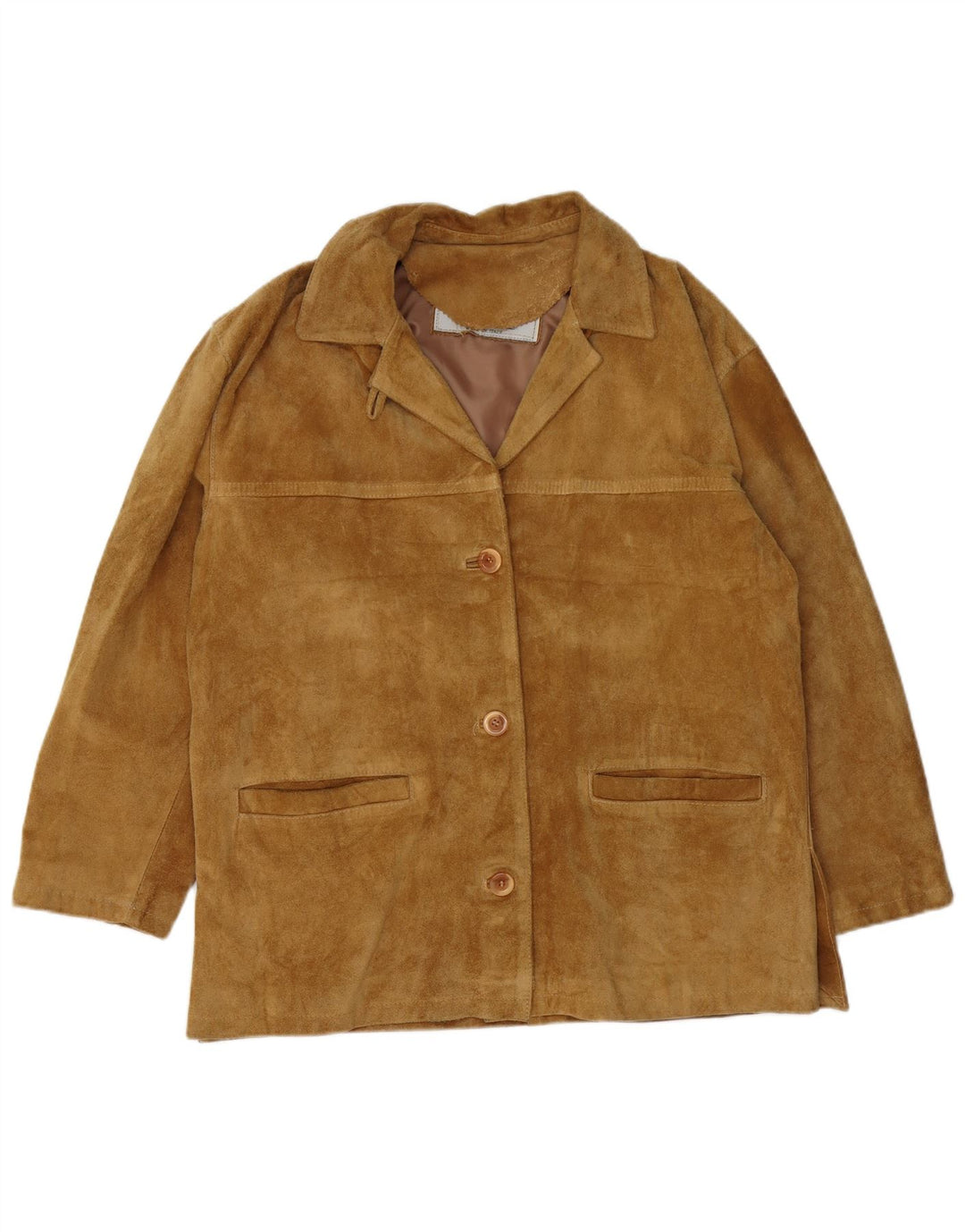 Giacca da donna oversize in pelle scamosciata Davin IT 44 in pelle marrone medio