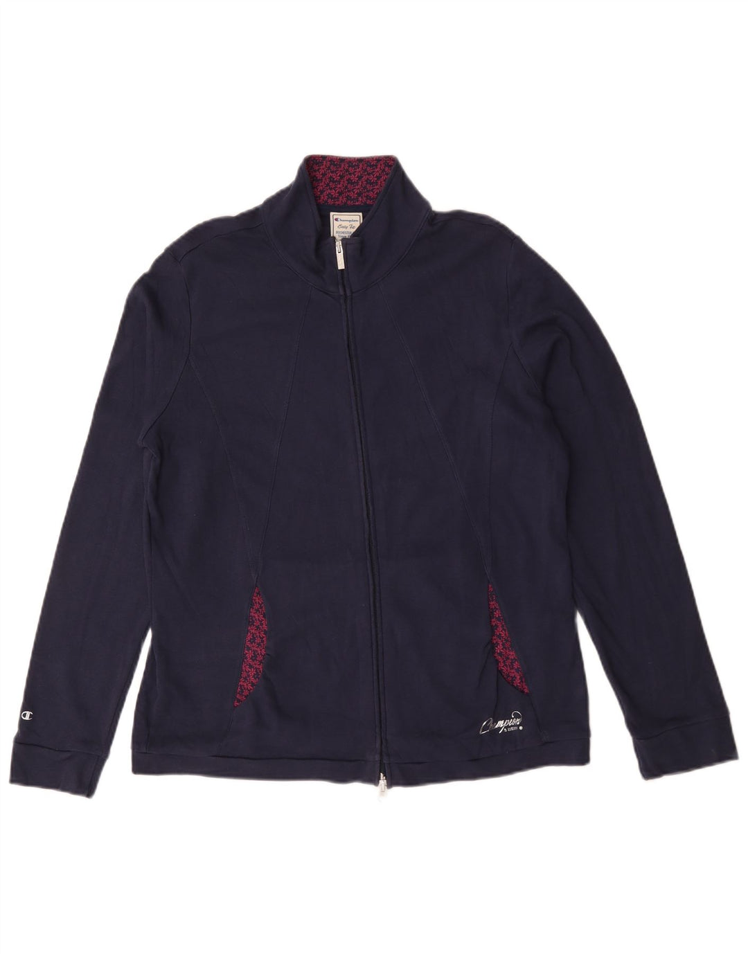 Giacca da ginnastica Champion da donna Easy Fit, taglia UK 14, cotone blu navy medio