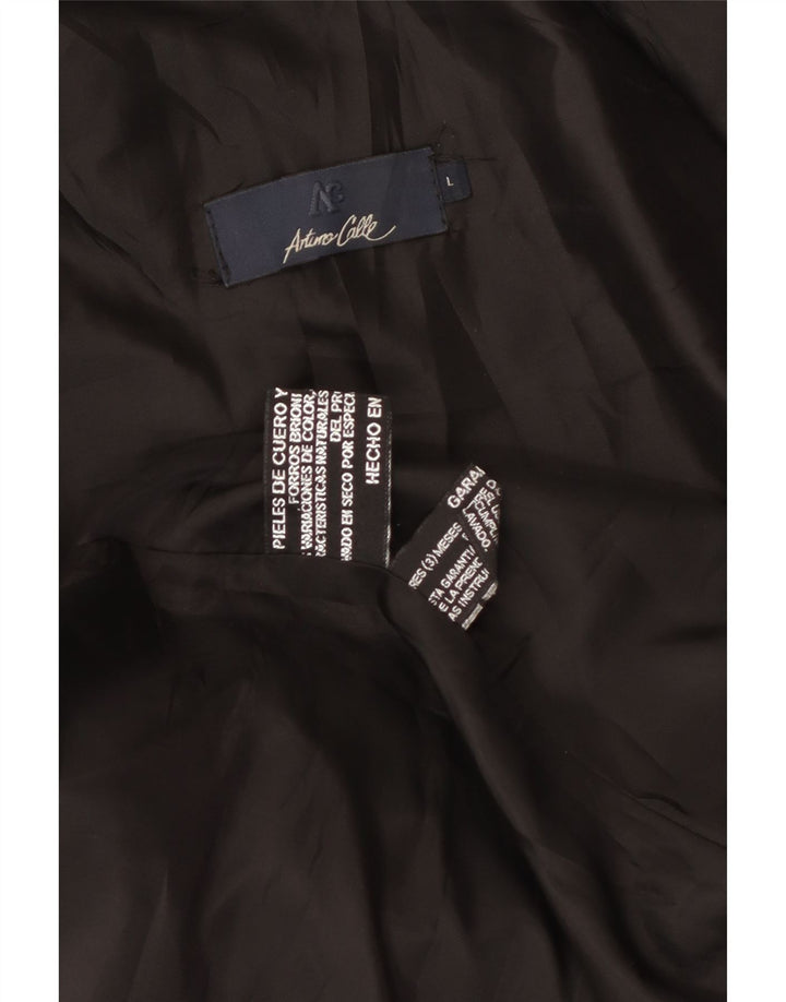 Giacca in pelle da uomo Arturo Calle UK 40 Large in pelle nera